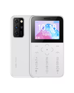 Mini Téléphone Ultra Fin Mobile Portable Calculatrice Blanc