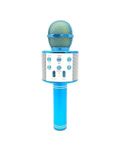 Microphone Android Ios Karaoké Bluetooth Fréquence 10 Khz Puissance 5W Enregistreur Bleu