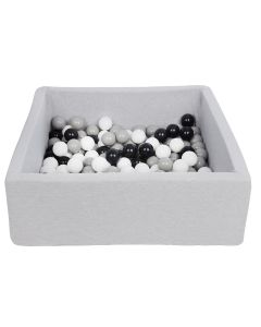 Piscine À Balles Pour Enfant, Dimensions: 90X90 Cm + 150 Balles Noir,Blanc,Gris