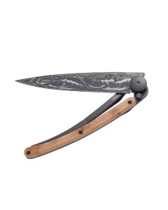 Couteau De Poche Pliant Ultra Léger Avec Clip Ceinture, 37G, Black, Genévrier, Vague