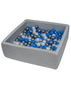 Piscine À Balles 90X90 Cm Perle, Bleu, Argent - 200 Balles