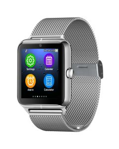 Smartwatch Bluetooth Montre Tactile Connectée Gsm Sim Gps Caméra Sms Lecteur Mp3 Argent