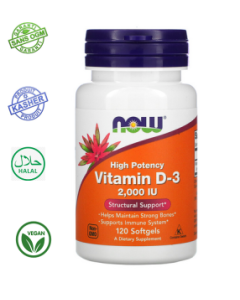 Now Foods - Vitamine D3, 50 Μg (2000 Ui), 120 Capsules