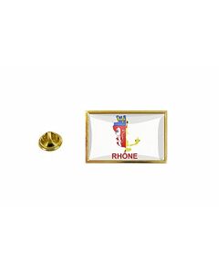 Akachafactory Pins Pin Badge Pin'S Drapeau Pays Carte Departement Rhone