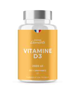 Vitamine D3 2000 Iu - 1 An D’Approvisionnement 365 Comprimés - Immunité, Articulations, Os - Fabriqué En France