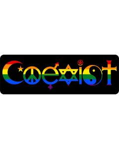 Akachafactory Autocollant Sticker Voiture Moto Coexist Paix Tolerance Religion Arc En Ciel