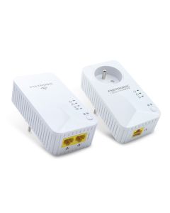 Prise Cpl Duo Wi-Fi 600 Mb/S Avec Prise Gigogne - Blanc