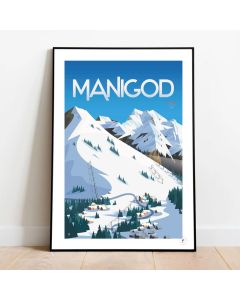 Affiche Alpine Manigod-50 X 70 Cm