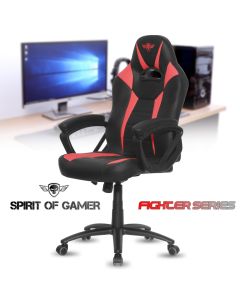 Fauteuil Gaming Fighter Spirit Of Gamer Series Rouge - Armature Métal - Similicuir - Type Baquet