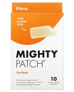 Hero Cosmetics, Mighty Patch Anti Acné, Surface, 10 Pièces (60Mmx25Mm)
