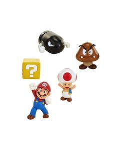 World Of Nintendo - Pack 5 Figurines Super Mario New  Bros. U Acorn Plains 6 Cm