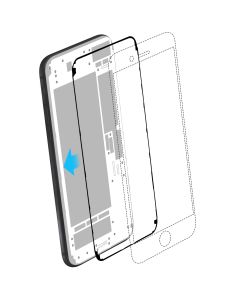 Adhésif De Remplacement Écran Lcd Iphone 7 Sticker Autocollant Bleu