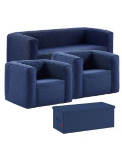 Set De Salon Gonflable Complet Terracotta - Intérieur Et Extérieur - Couleur Bleu