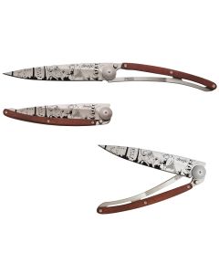 Couteau De Poche Pliant Ultra Léger Avec Clip Ceinture, 37G, Titane, Bois Corail, Jour De Chasse