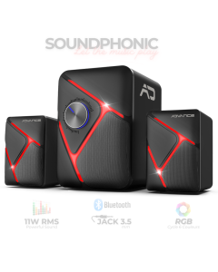 Système 2.1 Avec Subwoofer Soundphonic Rgb 11W Rms Bluetooth